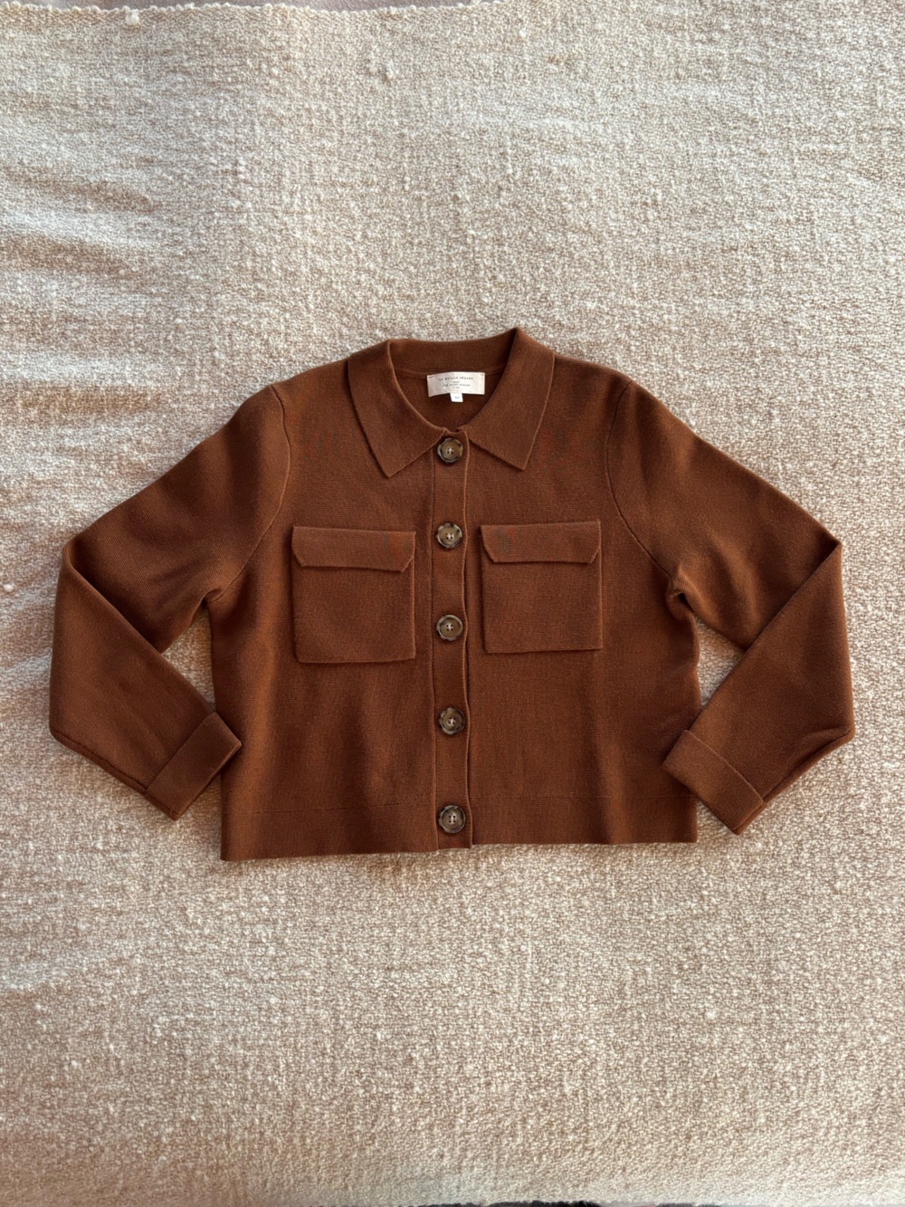 Sezane “Betty” Merino Wool Cropped Sweater Jacket
